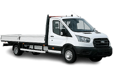 Car Hire Northumberland - White Ford Transit Dropside Van - Van hire Northumberland